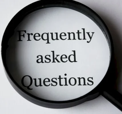 Magnifying glass over FAQ text