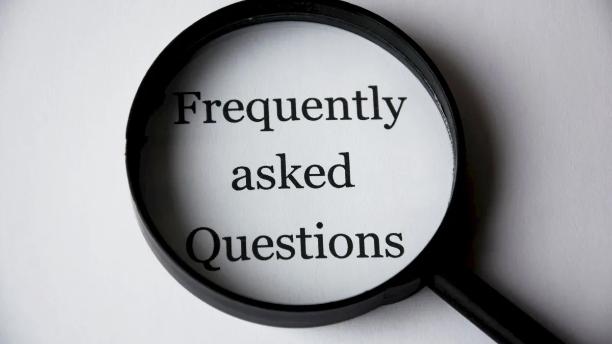 Magnifying glass over FAQ text